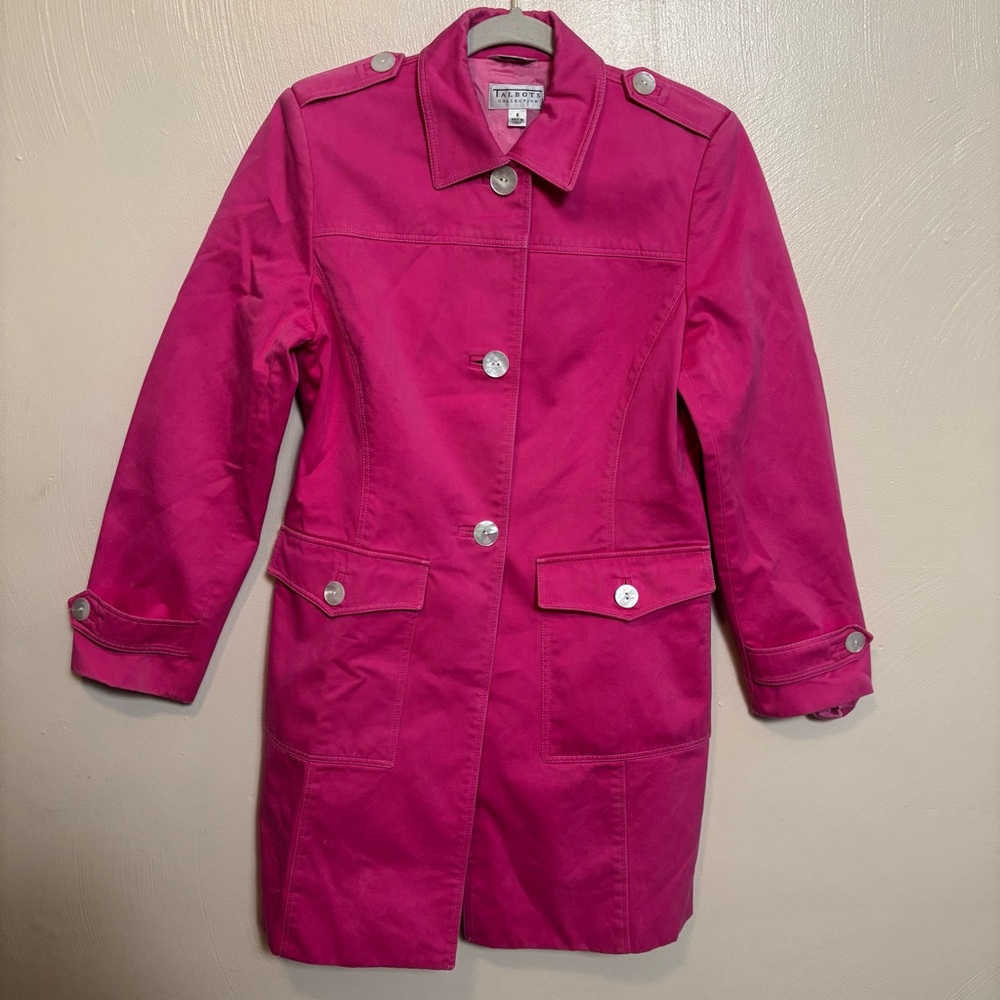 Talbots Collection Women’s Jacket Coat‎ Pearl Buttons Made in Italy Pink Size 6